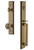 Grandeur Hardware - Carre One-Piece Handleset with D Grip and Windsor Knob in Vintage Brass - CARDGRWIN - 845560