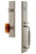 Grandeur Hardware - Carre One-Piece Handleset with F Grip and Baguette Amber Knob in Satin Nickel - CARFGRBCA - 844528