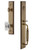 Grandeur Hardware - Carre One-Piece Handleset with F Grip and Baguette Clear Crystal Knob in Vintage Brass - CARFGRBCC - 844614
