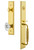 Grandeur Hardware - Carre One-Piece Handleset with F Grip and Biarritz Knob in Lifetime Brass - CARFGRBIA - 844640