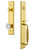 Grandeur Hardware - Carre One-Piece Handleset with F Grip and Bordeaux Knob in Lifetime Brass - CARFGRBOR - 844699