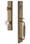 Grandeur Hardware - Carre One-Piece Handleset with F Grip and Bordeaux Knob in Vintage Brass - CARFGRBOR - 844735