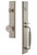 Grandeur Hardware - Carre One-Piece Handleset with F Grip and Bouton Knob in Satin Nickel - CARFGRBOU - 844772