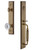 Grandeur Hardware - Carre One-Piece Handleset with F Grip and Fontainebleau Knob in Vintage Brass - CARFGRFON - 845145