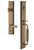 Grandeur Hardware - Carre One-Piece Handleset with F Grip and Georgetown Lever in Vintage Brass - CARFGRGEO - 847334