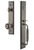 Grandeur Hardware - Carre One-Piece Dummy Handleset with F Grip and Parthenon Knob in Antique Pewter - CARFGRPAR - 849121