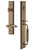 Grandeur Hardware - Carre One-Piece Handleset with F Grip and Portofino Lever in Vintage Brass - CARFGRPRT - 847579