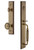 Grandeur Hardware - Carre One-Piece Handleset with F Grip and Soleil Knob in Vintage Brass - CARFGRSOL - 845444