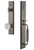 Grandeur Hardware - Carre One-Piece Handleset with F Grip and Versailles Knob in Antique Pewter - CARFGRVER - 845457