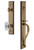 Grandeur Hardware - Carre One-Piece Handleset with S Grip and Baguette Clear Crystal Knob in Vintage Brass - CARSGRBCC - 844618
