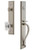 Grandeur Hardware - Carre One-Piece Dummy Handleset with S Grip and Baguette Clear Crystal Knob in Satin Nickel - CARSGRBCC - 848828