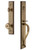 Grandeur Hardware - Carre One-Piece Handleset with S Grip and Bouton Knob in Vintage Brass - CARSGRBOU - 844801