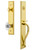 Grandeur Hardware - Carre One-Piece Handleset with S Grip and Burgundy Knob in Lifetime Brass - CARSGRBUR - 844825