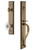 Grandeur Hardware - Carre One-Piece Handleset with S Grip and Burgundy Knob in Vintage Brass - CARSGRBUR - 844861