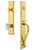 Grandeur Hardware - Carre One-Piece Handleset with S Grip and Chambord Knob in Lifetime Brass - CARSGRCHM - 844885