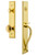 Grandeur Hardware - Carre One-Piece Handleset with S Grip and Circulaire Knob in Lifetime Brass - CARSGRCIR - 844930