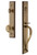Grandeur Hardware - Carre One-Piece Dummy Handleset with S Grip and Circulaire Knob in Vintage Brass - CARSGRCIR - 848988