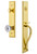Grandeur Hardware - Carre One-Piece Handleset with S Grip and Fontainebleau Knob in Lifetime Brass - CARSGRFON - 845113