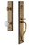 Grandeur Hardware - Carre One-Piece Handleset with S Grip and Hyde Park Knob in Vintage Brass - CARSGRHYD - 845269