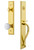 Grandeur Hardware - Carre One-Piece Dummy Handleset with S Grip and Hyde Park Knob in Lifetime Brass - CARSGRHYD - 849098