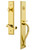 Grandeur Hardware - Carre One-Piece Dummy Handleset with S Grip and Newport Lever in Lifetime Brass - CARSGRNEW - 849943