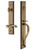 Grandeur Hardware - Carre One-Piece Dummy Handleset with S Grip and Portofino Lever in Vintage Brass - CARSGRPRT - 850007