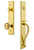 Grandeur Hardware - Carre One-Piece Handleset with S Grip and Soleil Knob in Lifetime Brass - CARSGRSOL - 845410