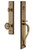 Grandeur Hardware - Carre One-Piece Handleset with S Grip and Soleil Knob in Vintage Brass - CARSGRSOL - 845447