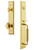 Grandeur Hardware - Fifth Avenue One-Piece Handleset with C Grip and Circulaire Knob in Lifetime Brass - FAVCGRCIR - 842643