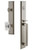 Grandeur Hardware - Fifth Avenue One-Piece Handleset with D Grip and Baguette Clear Crystal Knob in Satin Nickel - FAVDGRBCC - 845667