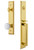 Grandeur Hardware - Fifth Avenue One-Piece Handleset with D Grip and Hyde Park Knob in Lifetime Brass - FAVDGRHYD - 846313