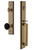 Grandeur Carre One-Piece Handleset with D Grip and Coventry Knob in Vintage Brass - CARDGRCOV - 854368