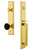 Grandeur Carre One-Piece Handleset with D Grip and Coventry Knob in Lifetime Brass - CARDGRCOV - 854364