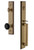 Grandeur Carre One-Piece Handleset with D Grip and Lyon Knob in Vintage Brass - CARDGRLYO - 852220