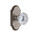 Grandeur Hardware - Arc Plate Privacy with Fontainebleau Crystal Knob in Antique Pewter - ARCFON - 821787