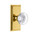 Grandeur Hardware - Carre Plate Double Dummy with Bordeaux Crystal Knob in Polished Brass - CARBOR - 811051