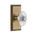 Grandeur Hardware - Carre Plate Passage with Burgundy Crystal Knob in Vintage Brass - CARBUR - 810788