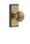 Grandeur Hardware - Carre Plate Passage with Fifth Avenue Knob in Vintage Brass - CARFAV - 810725