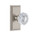 Grandeur Hardware - Carre Plate Passage with Versailles Crystal Knob in Satin Nickel - CARVER - 810772