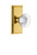 Grandeur Hardware - Carre Plate Privacy with Bordeaux Crystal Knob in Lifetime Brass - CARBOR - 825229