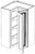 Jarlin Cabinetry - Wall Cabinet Easy Reach Cabinet - WLS2442 - Ebony Shaker
