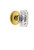 Grandeur Hardware - Circulaire Rosette Double Dummy with Baguette Crystal Knob in Lifetime Brass - CIRBCC - 828198