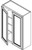 Jarlin Cabinetry - Wall Cabinet with 1 Door - W2742 - Sterling Double Shaker