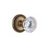 Grandeur Hardware - Newport Plate Double Dummy with Fontainebleau Crystal Knob in Vintage Brass - NEWFON - 821613