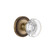 Grandeur Hardware - Newport Plate Dummy with Bordeaux Crystal Knob in Vintage Brass - NEWBOR - 810050