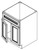 Jarlin Cabinetry - Sink Base Cabinet - SB24 - Soda Double Shaker