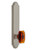 Grandeur Hardware - Hardware Arc Tall Plate Passage with Baguette Amber Knob in Satin Nickel - ARCBCA - 834213