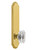 Grandeur Hardware - Hardware Arc Tall Plate Double Dummy with Baguette Clear Crystal Knob in Lifetime Brass - ARCBCC - 836486