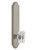 Grandeur Hardware - Hardware Arc Tall Plate Double Dummy with Baguette Clear Crystal Knob in Satin Nickel - ARCBCC - 836489