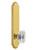 Grandeur Hardware - Hardware Arc Tall Plate Privacy with Baguette Clear Crystal Knob in Lifetime Brass - ARCBCC - 836700